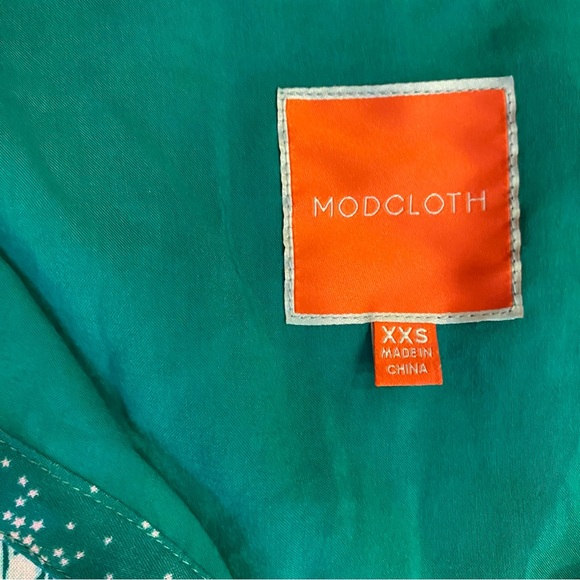 Modcloth Green Floral Long Sleeve Maxi Dress XXS - Picture 9 of 11